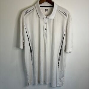Champions Tour Mens White Graphic Golf Polo Shirt Short Sleeve Polyester